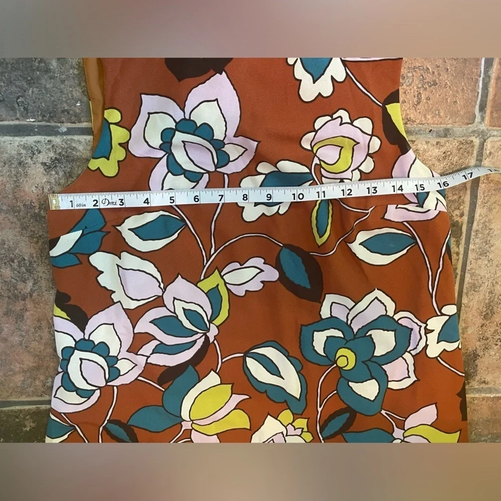 ModCloth In With Excitement Brown Floral Mock Neck Dress Size Small - Picture 7 of 10